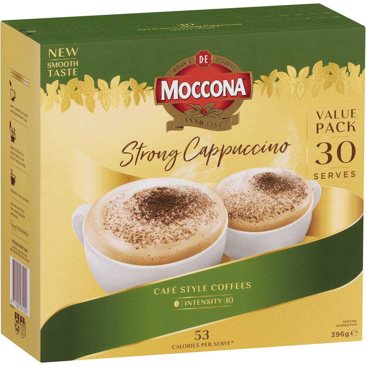 Moccona Coffee Sachets Strong Cappuccino 30 Pack, 1pc