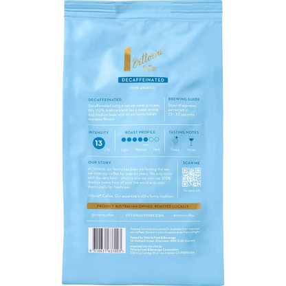 Vittoria Coffee Decaffeinated Coffee Beans 500g