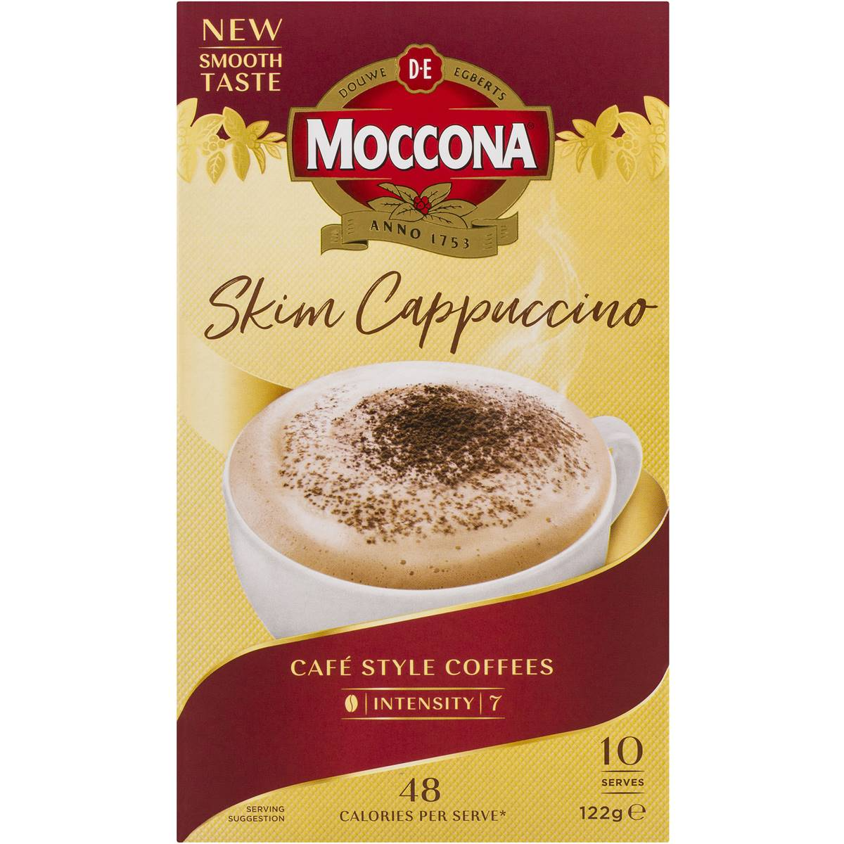 Moccona Coffee Sachets Skim Cappuccino 10 Pack, 1pc