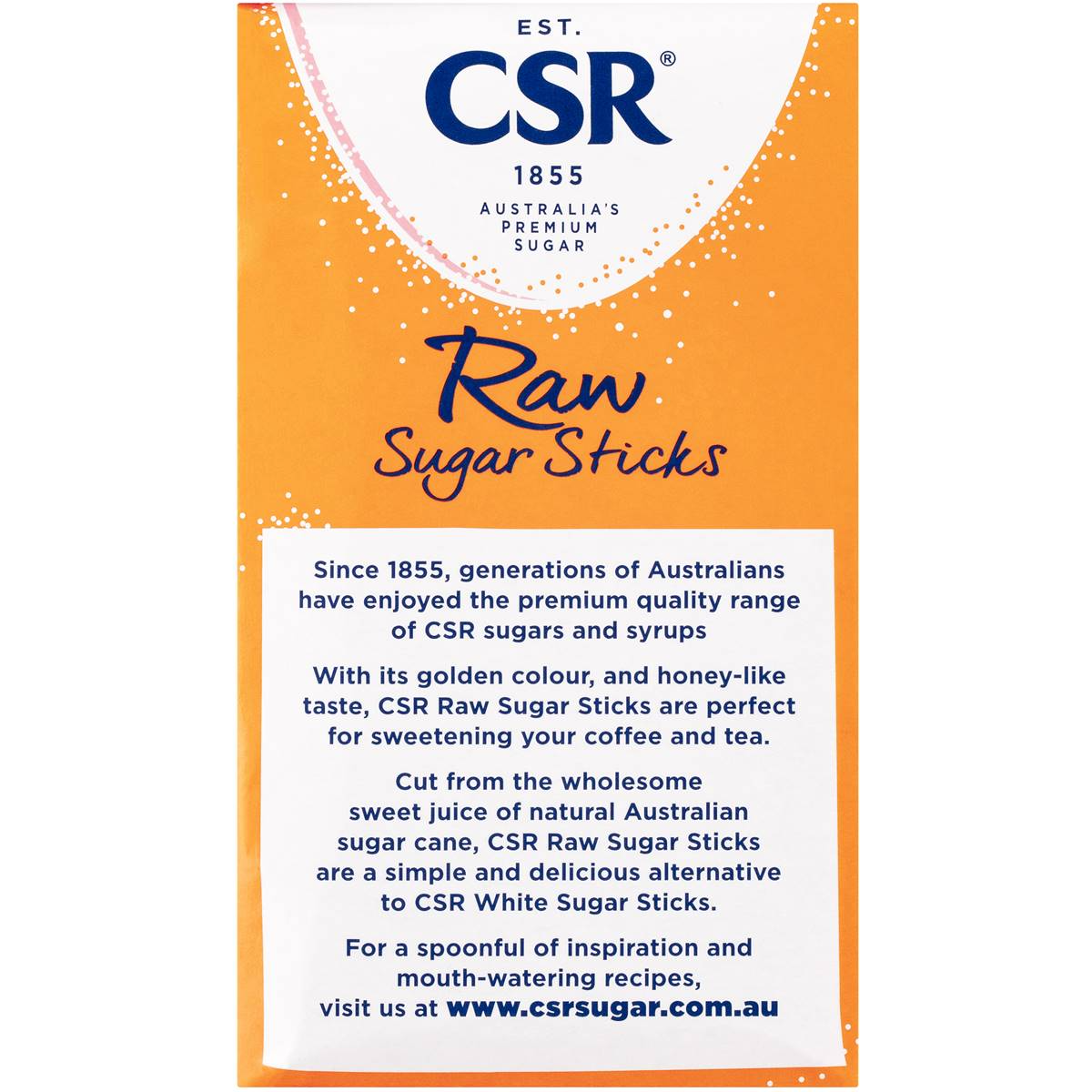 Csr Raw Sugar Sticks 50 Pack 150g