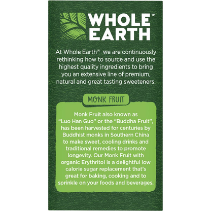 Whole Earth Monk Fruit Sweetener Sticks 40 Pack
