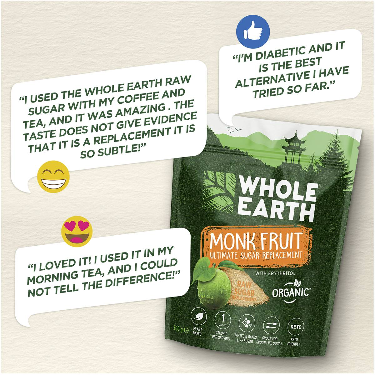 Whole Earth Raw Sugar Replacement 200g