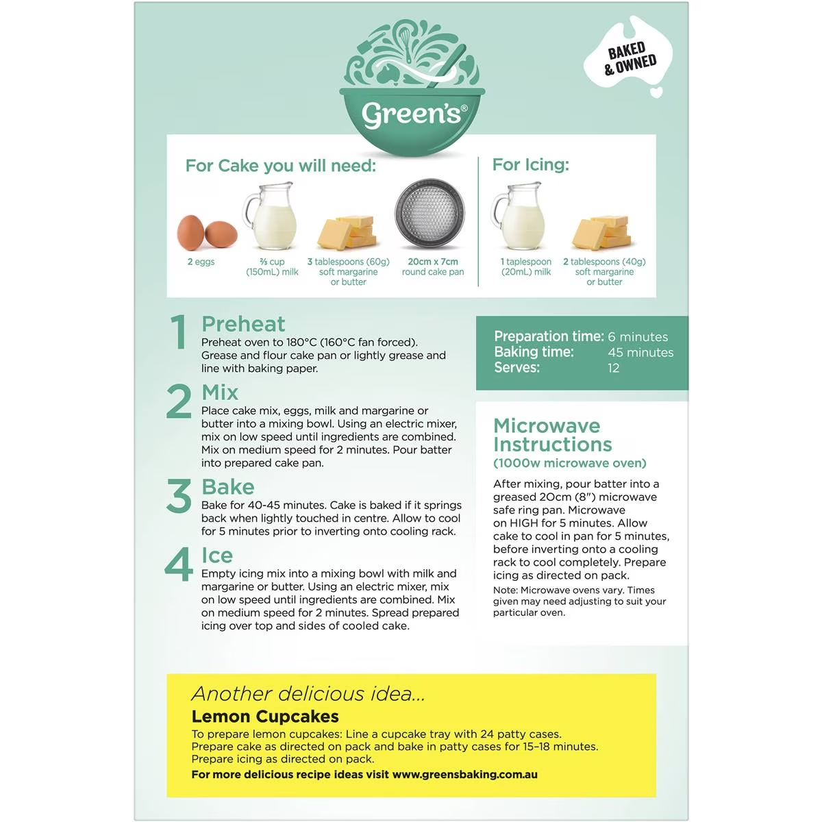 Green's Traditional Cake Mix Lemon 470g