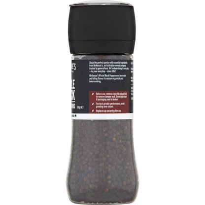 Mckenzie's Whole Black Peppercorns Grinder 200g