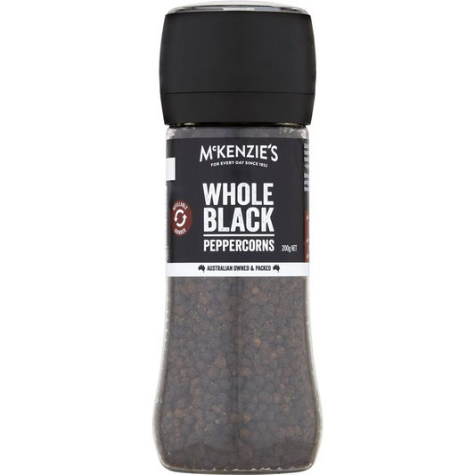 Mckenzie's Whole Black Peppercorns Grinder 200g