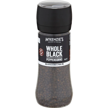 Mckenzie's Whole Black Peppercorns Grinder 200g