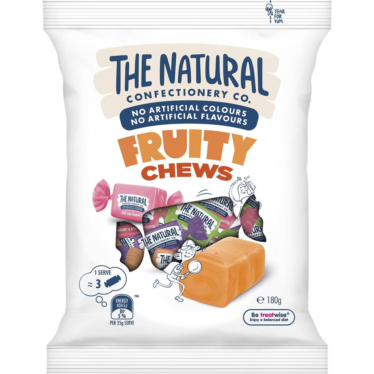 The Natural Confectionery Co. Fruity Chews Lollies 180g