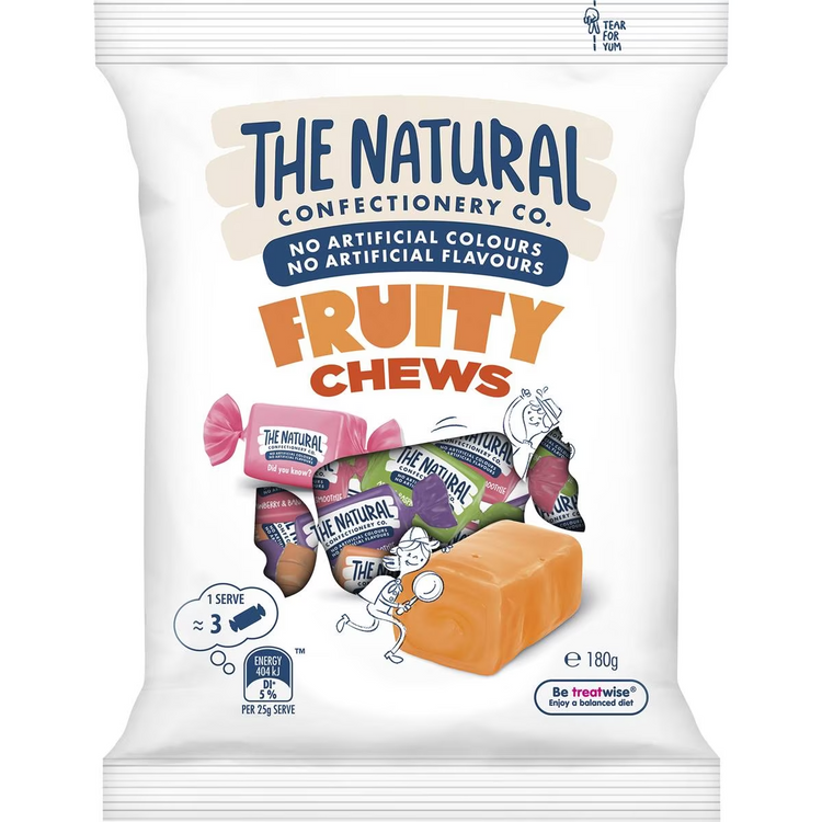 The Natural Confectionery Co. Fruity Chews Lollies 180g