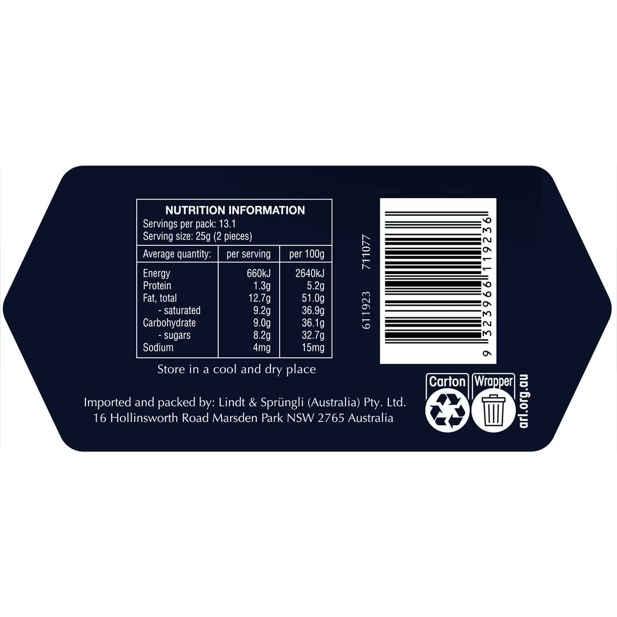 Lindt Lindor Dark Assorted Chocolate Box 327g