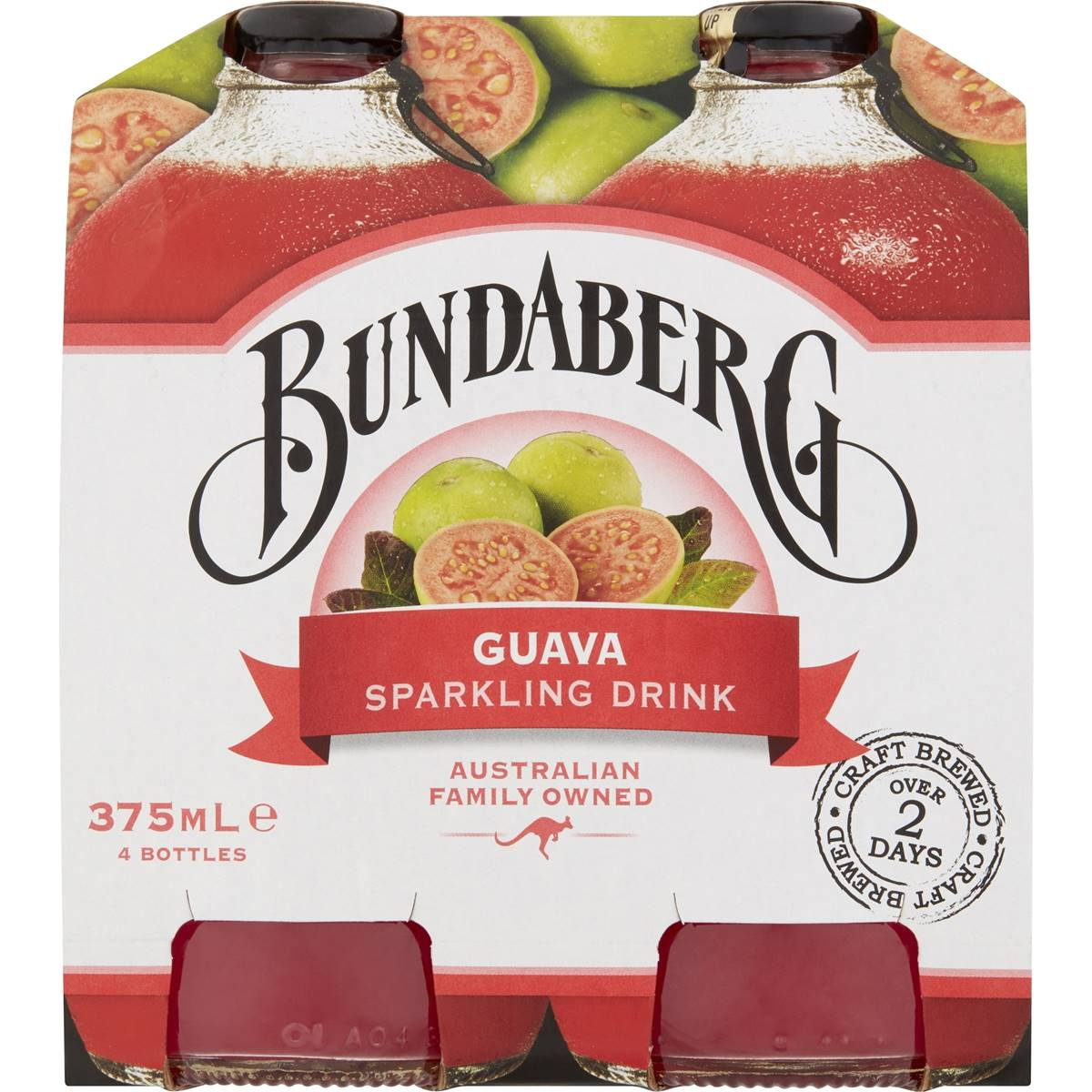 Bundaberg Sparkling Guava Sparkling Drink 375ml X4 Pack