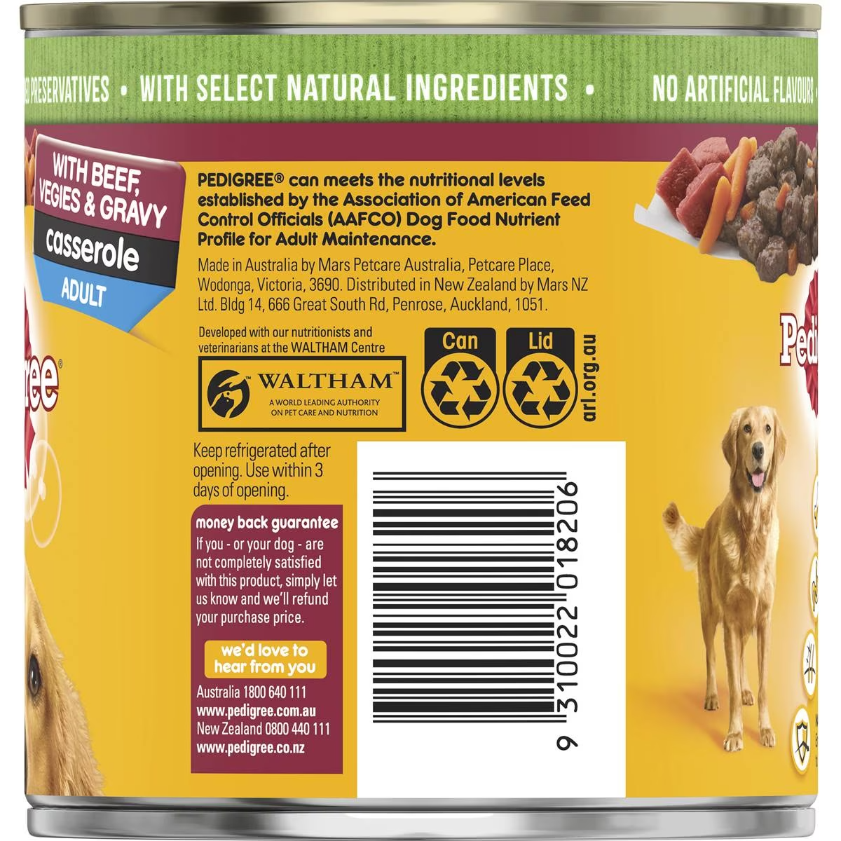 Pedigree Casserole With Beef & Gravy Wet Dog Food Can 700g
