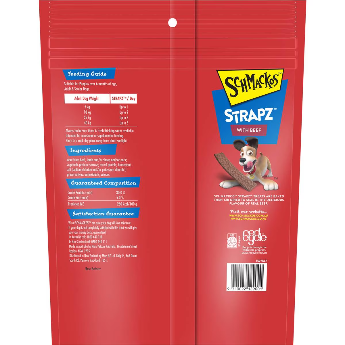 Schmackos Strapz With Beef Dog Treats 500g
