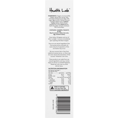 Health Lab Aussie Lamington Jam Filled Chocolate Coated Balls 5 Pack