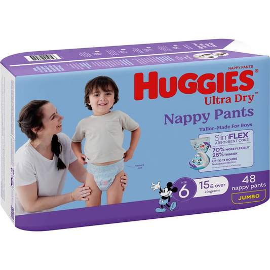 Huggies Ultra Dry Nappy Pants Boys Size 6 (15kg+) 48 pack