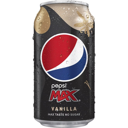 Pepsi Max No Sugar Vanilla Cola Soft Drink Cans Multipack 375mL x 10 pack