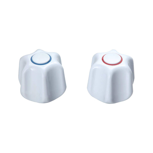 Shaw Mason White PVC Star Style Handles - 160 x 60mm - Pair