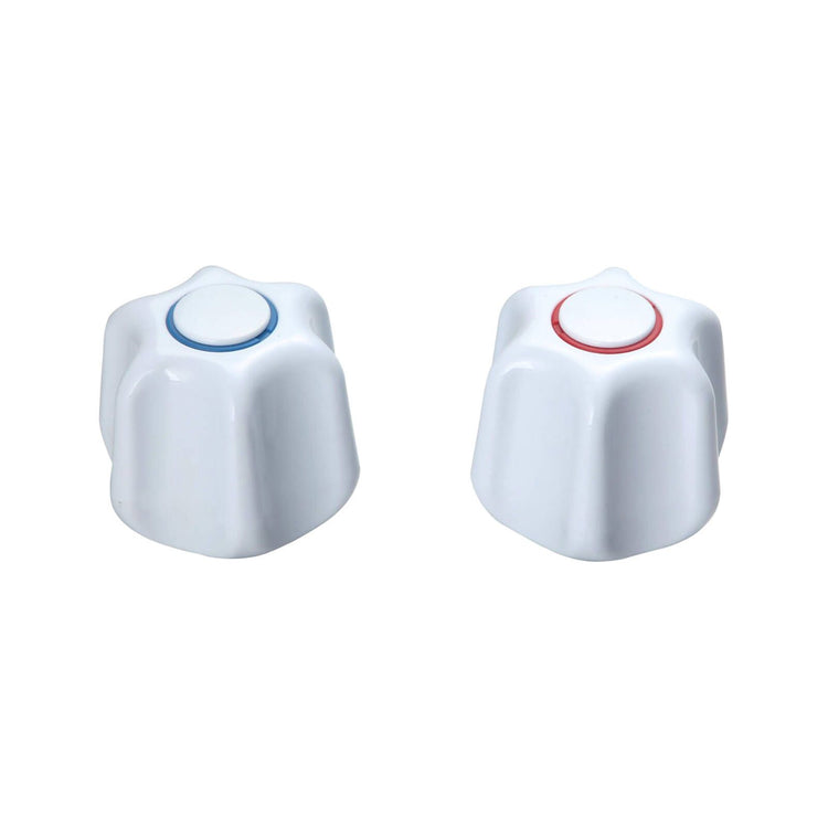 Shaw Mason White PVC Star Style Handles Pair
