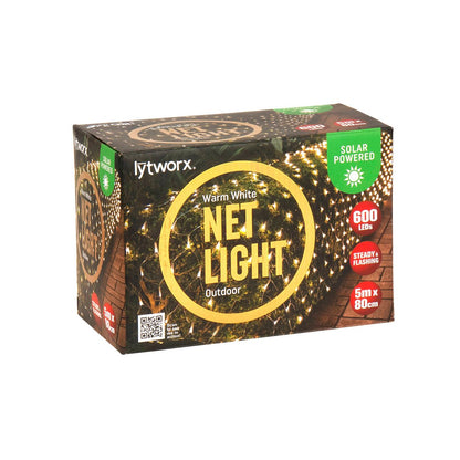 Lytworx Solar Net Lights - 0.8x5m - Copper - 600 LEDs - Outdoor Use