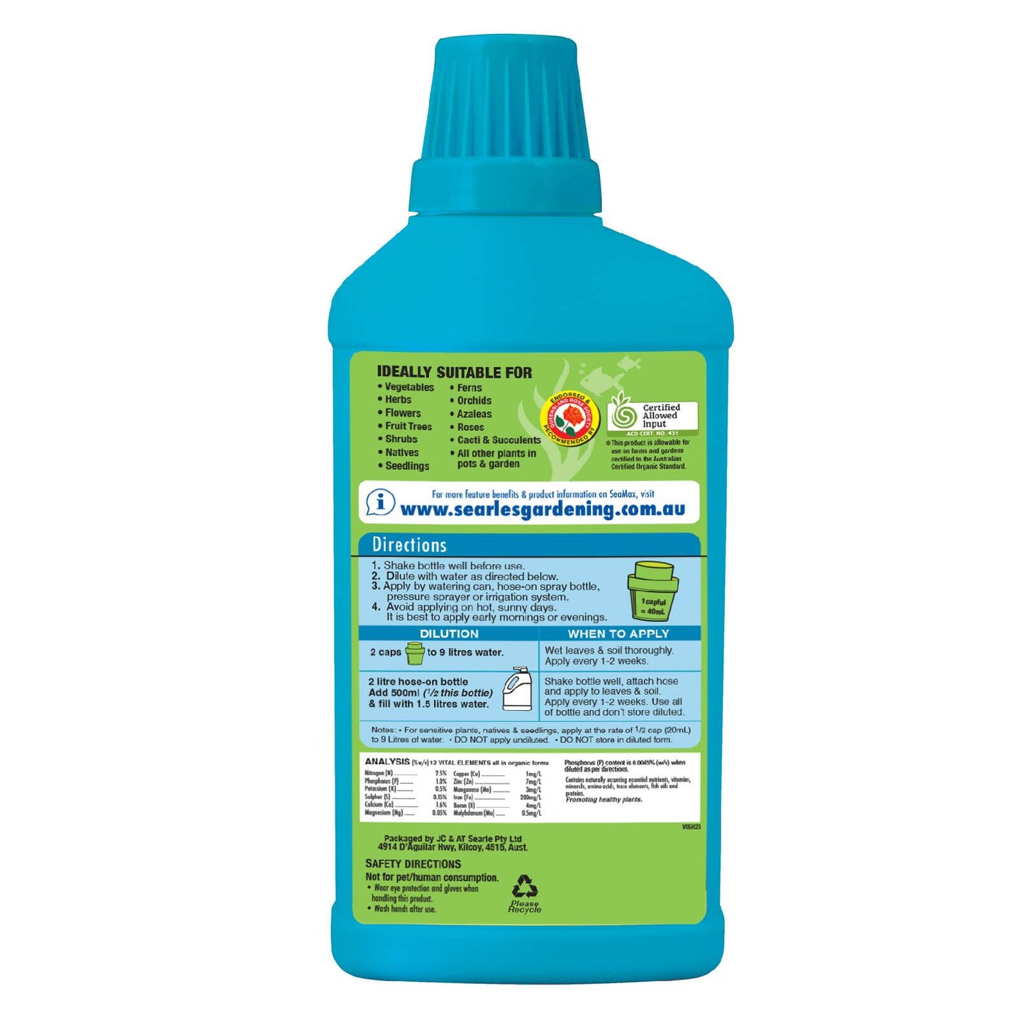 Searles SeaMax Liquid Organic Fertiliser - 1L