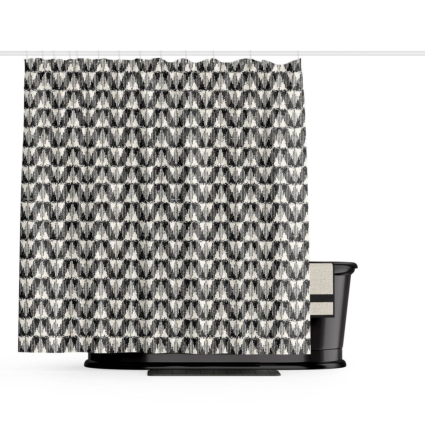 Barelli Shower Curtain - Woven Chevron - 180 x 180cm