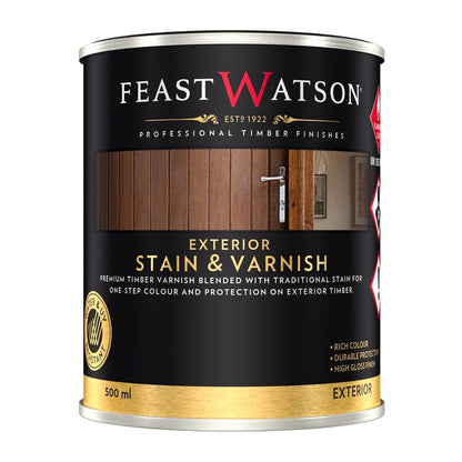 Feast Watson Exterior Stain and Varnish - 500ml - Jarrah - UV Resistant