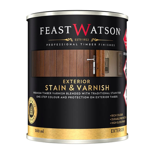 Feast Watson Exterior Stain and Varnish - 500ml - Jarrah - UV Resistant