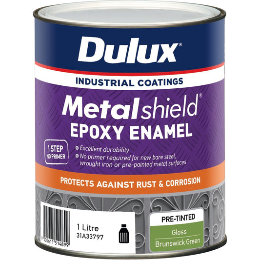 Dulux Metalshield Epoxy Enamel Gloss Paint - 1L - Brunswick Green