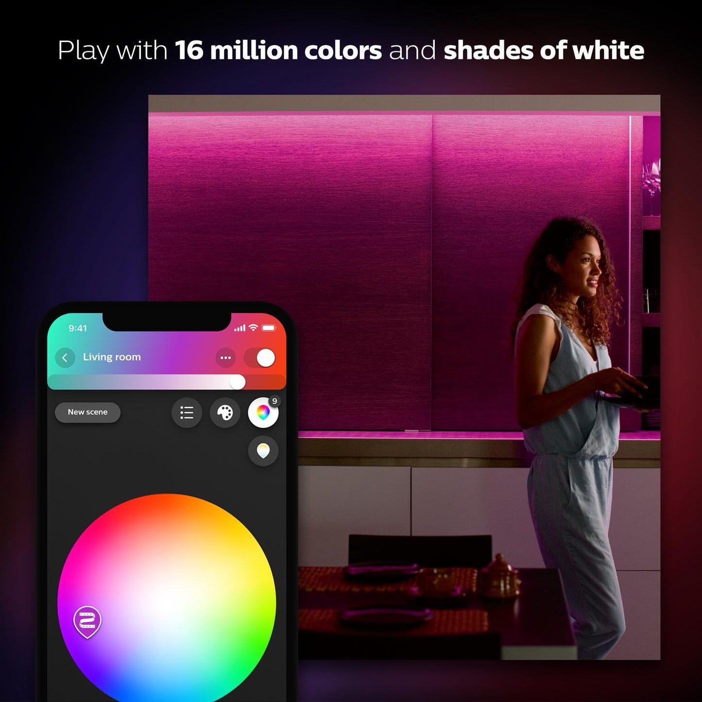Philips Hue A67 B22 Smart Globe - 1600Lm - Colour - 15W