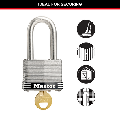 Master Lock 44mm Stainless Steel Padlock Laminated Weather Resistant