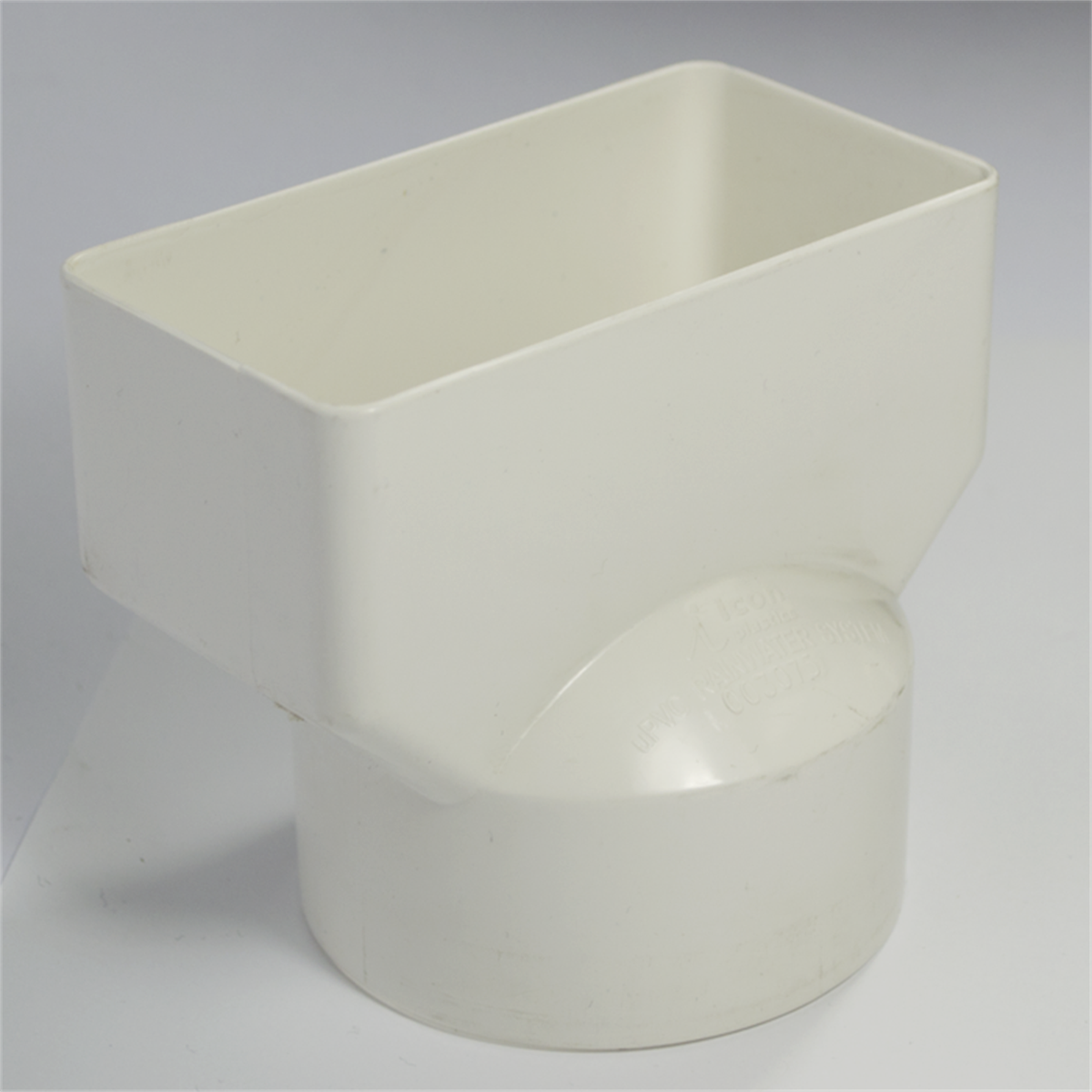 Icon Plastics Downpipe Adaptor - 100 x 50 To 80mm - PVC - White