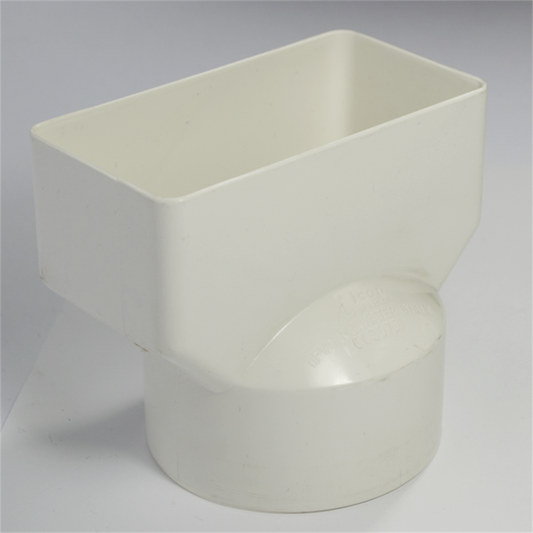 Icon Plastics Downpipe Adaptor - 100 x 50 To 80mm - PVC - White