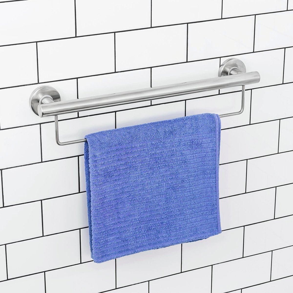 Evekare 600mm Stainless Steel Towel Rail - Grab Rail - 110kg Support