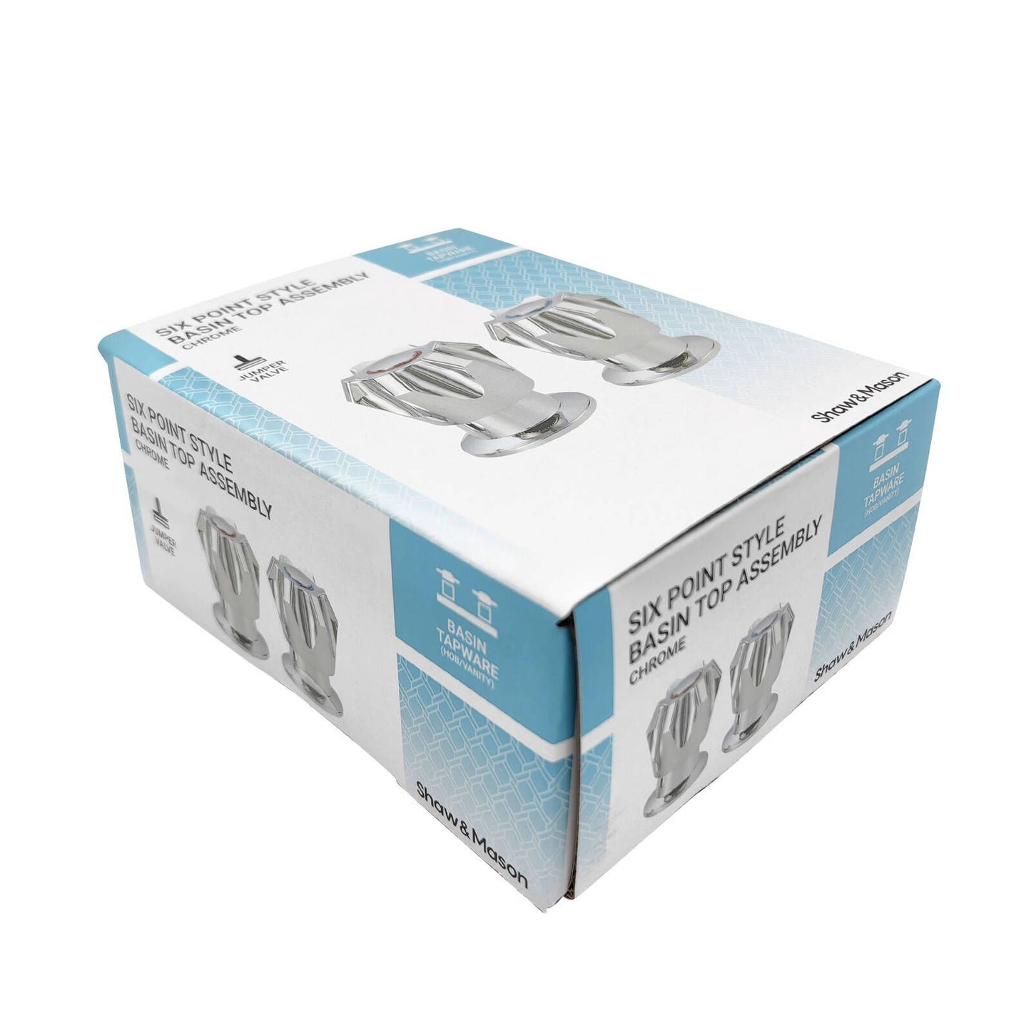 Shaw Mason Chrome Basin Top Assembly - 130 x 120mm - Pair