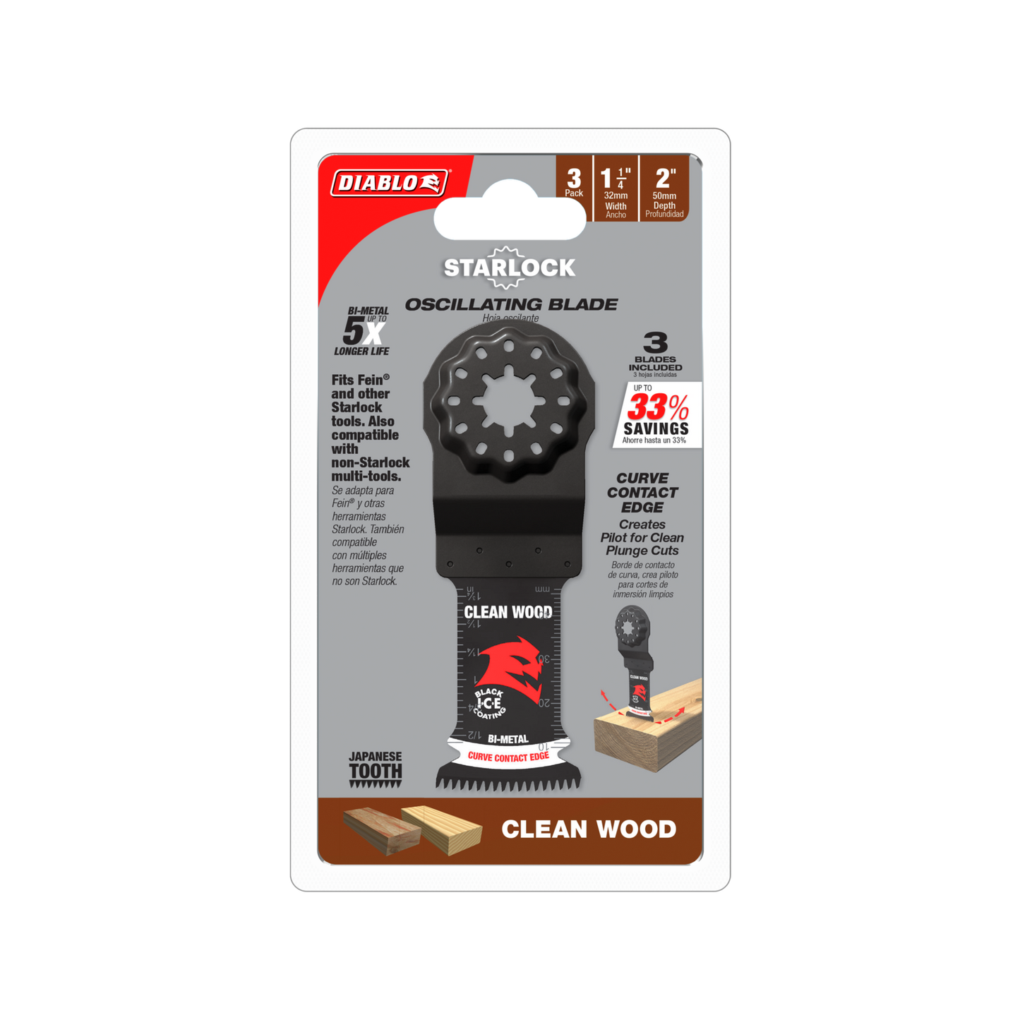 Diablo Bi-Metal Multi Tool Blades - 32mm - 3 Pack