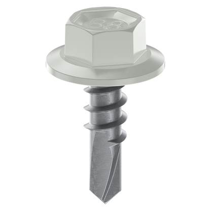 Bremick Metal Hex Screw - 10g x 16mm - Shale Grey - 100 Pack