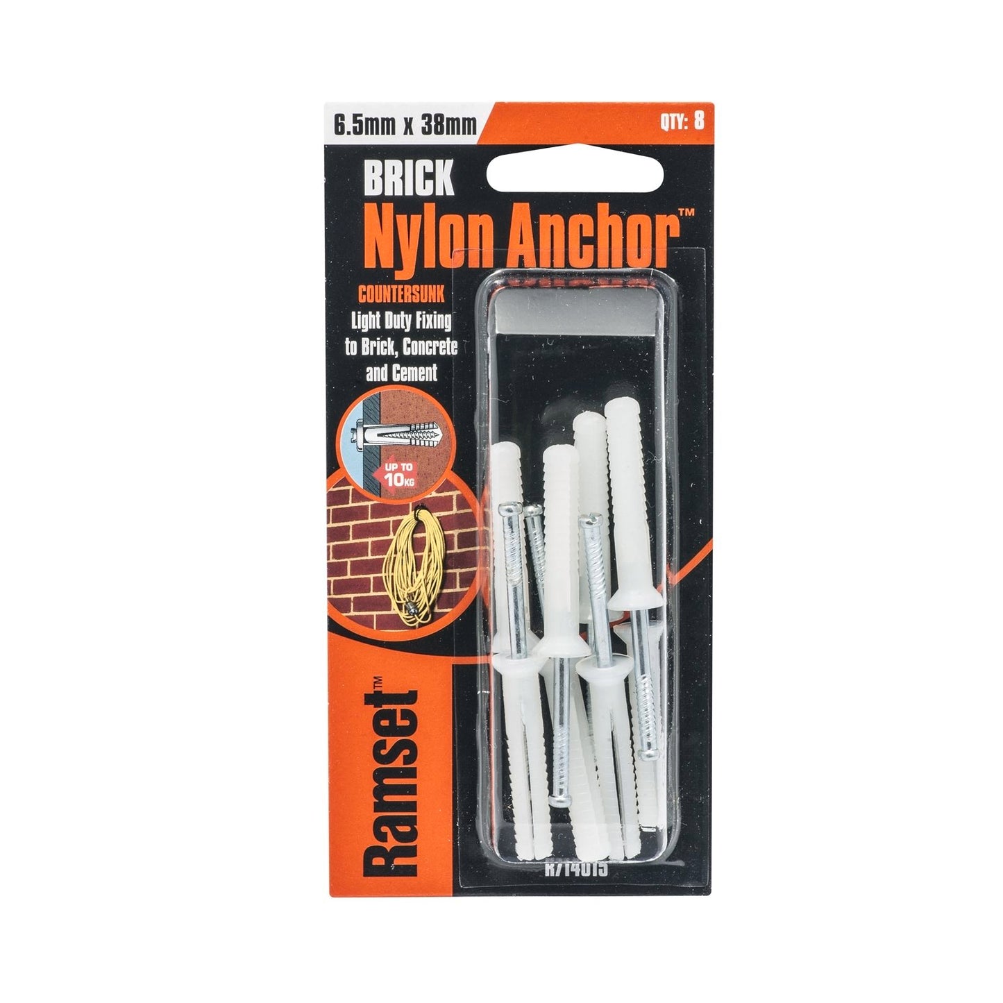 Ramset Nylon Anchor - 6.5 x 38mm - 8 Pack
