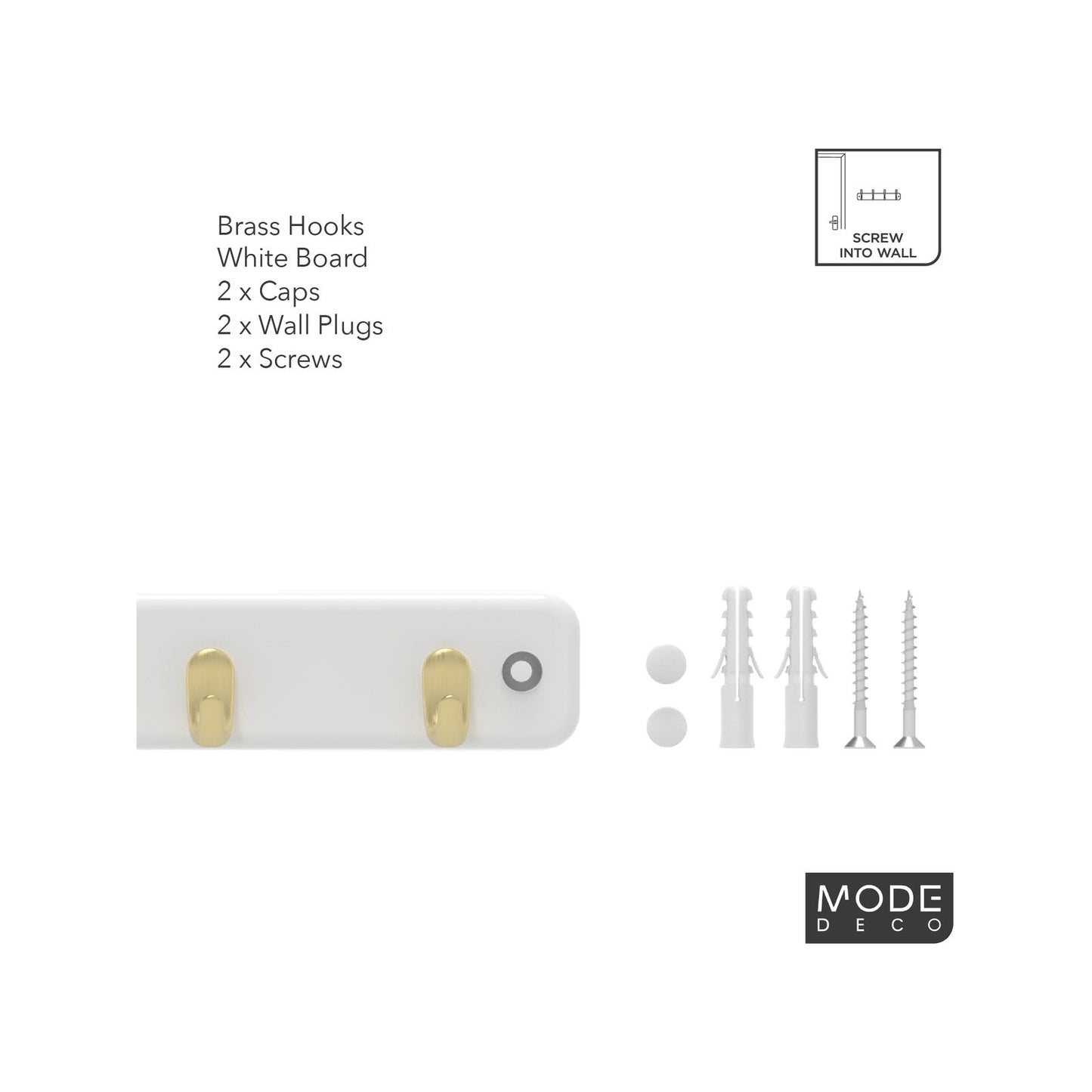Mode Key Rack - 7 Hooks - 385 x 40 x 32mm