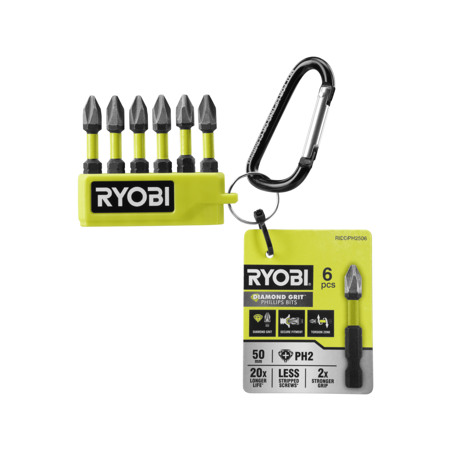 Ryobi Impact Diamond Driving Bit Set - PH2 - 50mm - 6 Piece
