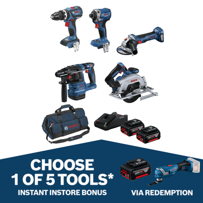 Bosch Professional Combo Kit - 5 Piece - 2x5.0Ah