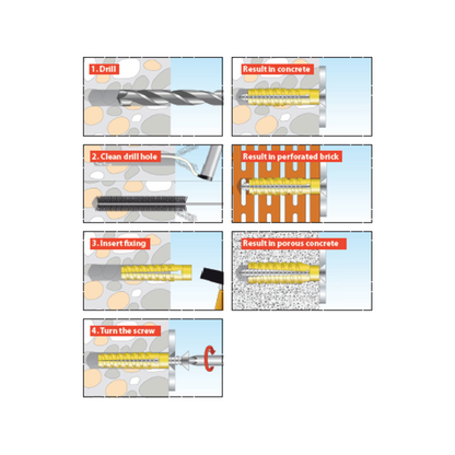 Tox Utility Anchor - M8 x 60mm - 8 Pack
