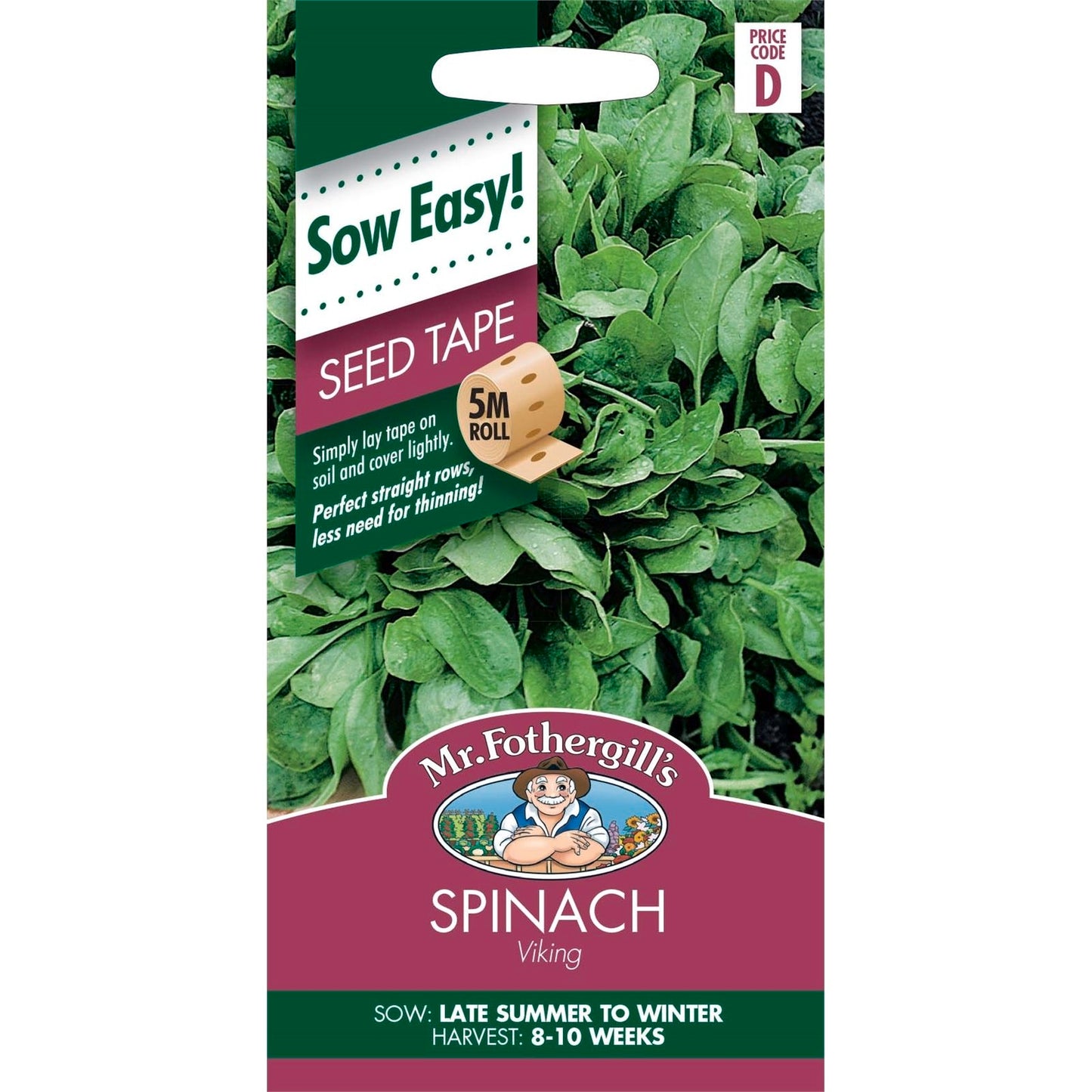 Mr Fothergill Spinach Seed Tape