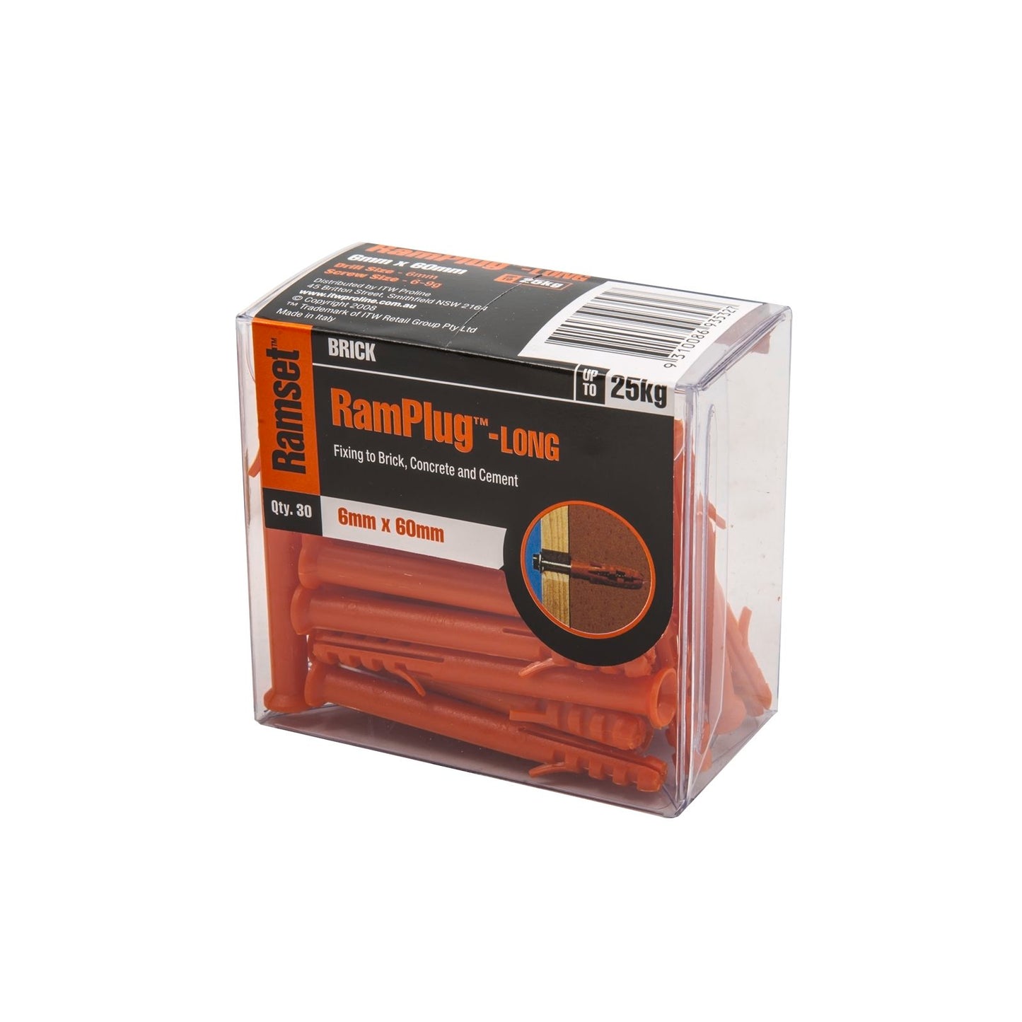 Ramset Long Anchor Ramplug - 6 x 60mm - 30 Pack