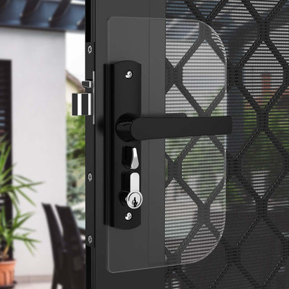 Rolltrak Black Keyed Hinged Screen Door Lock - 50mm