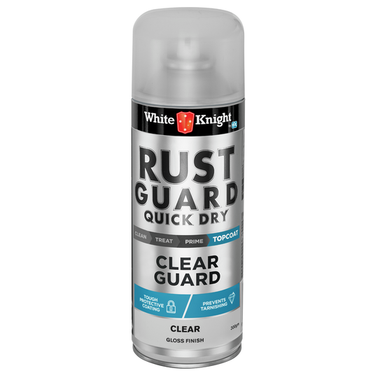 White Knight Rust Guard Quick Dry Spray Paint - Clear 300g