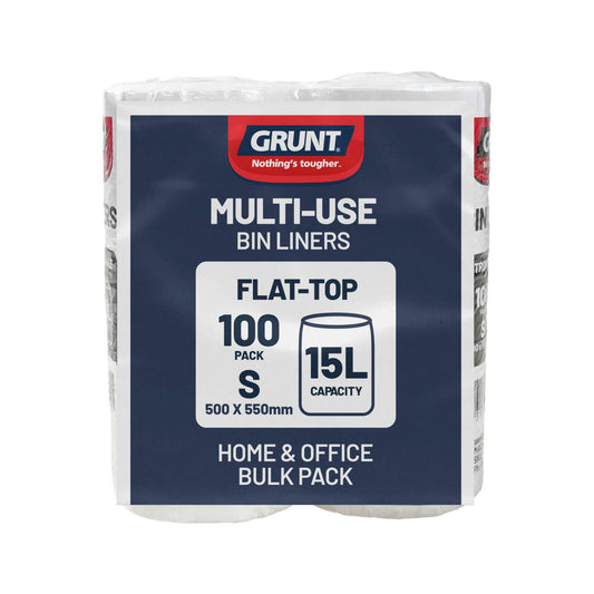 Grunt Multi Purpose Rubbish Bags - 15L - 100 Pack - White