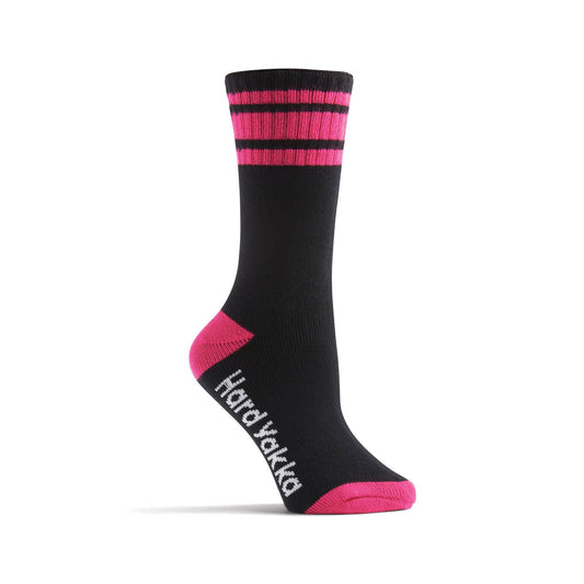 Hard Yakka Bamboo Work Socks - Women’s - 3 Pack - Size 3-8 - Black/Pink