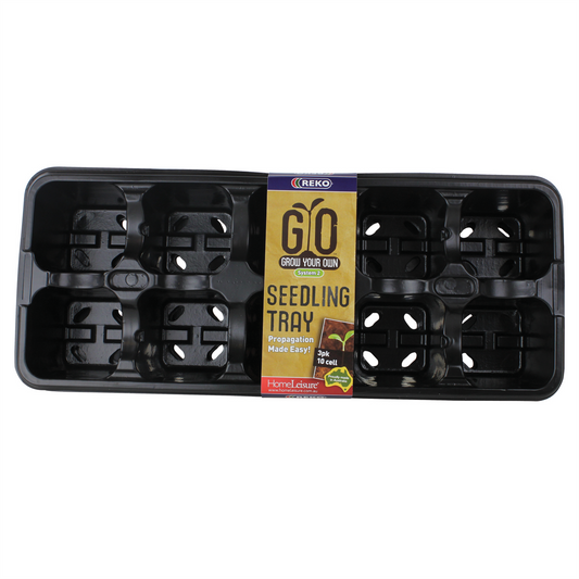 Reko 10-Cell Black Seedling Tray - 3 Pack
