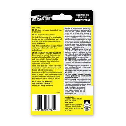 Ratsak Fast Action Throw Packs - 100g - 5 Sachets