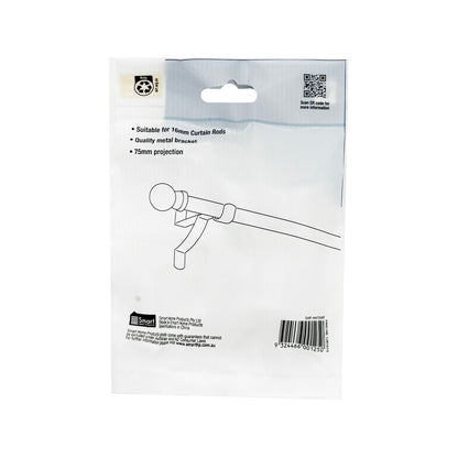 Windoware Curtain Rod Bracket - 16mm - White - 2 Pack