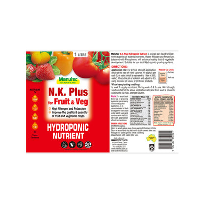 Manutec Hydroponic Nitro Plus For Leaf And Herb - 1L